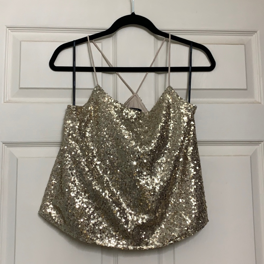 Forever 21 gold sequin tank